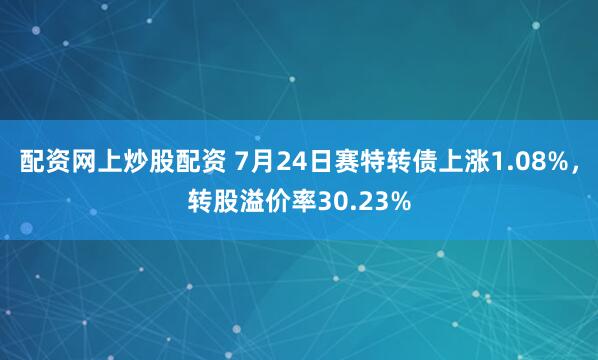 配资网上炒股配资 7月24日赛特转债上涨1.08%，转股溢价率30.23%